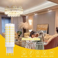 Sapiential Creation G9 Led Bulb 6W T4 G9 Led Halogen Light Bulbs G9 Led Ceramic Bulb Non Dimmable 60 Watts Equivalent 4000K Natural White 600Lm 360 Degrees Beam Angle 6 Pack