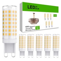 Sapiential Creation G9 Led Bulb G9 Bulb 6W T4 G9 Led Light Bulbs Led Non Dimmable 60 Watts G9 Halogen Ceramic Light Bulbs Equivalent 600Lm 3000K Warm White,360 Degrees Beam Angle,6 Pack