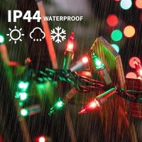 Lamphome Superbright Extendable Christmas Lights Decoration 100 Lights 196Ft Ul Certified Mini Bulb String Lights For Outdoor