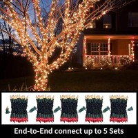 Lamphome Superbright Extendable Red Christmas Lights Decoration 100Lights 196Ft Ul Certified Mini Bulb String Lights For Outdo