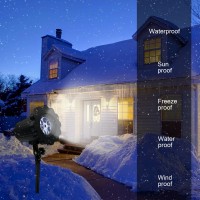 Christmas Snowflake Projector Lights Outdoor, Led Snowfall Projection, Waterproof Led Landscape Decorative Light For Xmas & Halloween Holiday Party, Garden & Home Decorations