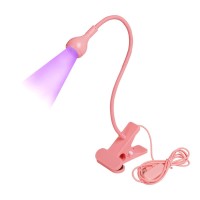 Meitawilltion 3W Uv Led Desk Light,Flexible Gooseneck And Clamp Mini Desk Light With Switch,Portable Glue Curing Lamp Light For Mobile Repair Pink