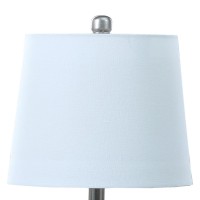 22 Inch Accent Table Lamp, Cactus Designed Body, Metal Base, Blue, White