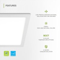 Asd Led Square Recessed Lighting 1112 Inch 2700K3000K3500K4000K5000K 24W 90W Eqv Ultra Thin Dimmable Ceiling Lights With