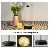 Eypid Cordless Table Lamps,Rechargeable Led Touch Bar Lamp, Portable Battery Desk Lamp,2 Level Brightness Dimmable Night Light,Minimalist Design, For Living Room/Restaurant/Couple Dinner/(Black)