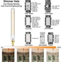 Leools E12 Led Tube Bulbs,T6 Tubular Edison Style Led Filament Bulb, 6W Dimmable Antique Led Bulb,E12 Base,Clear Glass,Warm White,2700K,750Lm(60-75W Equivalent),7.3In,Pack Of 6