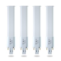 Bonlux 6W Gx23 2-Pin Base Led Light Bulbs, Gx23D Led Pl Lamp 13W Cfl/Compact Fluorescent Lamp Replacement Daylight 6000K Led Pl Horizontal Recessed Bulb (Remove/Bypass The Ballast, 4-Pack)