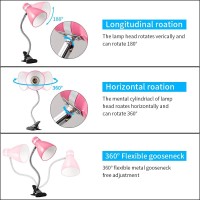 Szmanweisi Metal Desk Lamps Clip On Lamp Clip On Light Portable Clamp On Reading Light Eyecaring Study Table Lamp With Flexible