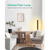 Edishine Mid Century Modern Floor Lamp With Remote Dimmable Wood Led Corner Light Minimalist Standing Mood Lighting For Living