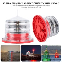 Tefola Solar Power Beacon Light, Marine Solar Anchor Light, Solar Dock Warning Light, Led Flashing Floating Lamp Ip68 Waterproof For Marine Ship Boat