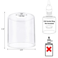 Hghyjrxfkl 1 Pack Clear Glass Lamp Shade With 158 Fitter Opening Cylinder Glass Lamp Shade Replacement For Table Lamps Wal