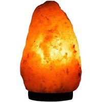 Needs&Gifts Himalayan Salt Lamp, Natural Crystal Rock Lamp Pink Light, Hand Crafted Wooden Base Direct From Foothills Of The Himalayas Home Decor, Dimmable Lamp Pinkish-Orange 4-7Lb (N23)