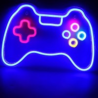 Neon Sign Game(16X11Inch) Shaped Neon Lights For Gamer Room Decor Led Signs For Boys Room Decor Neon Signs For Wall Decoration Men Cave Teen Bedroom Gamer Gifts Gaming Zone Party D?Oration