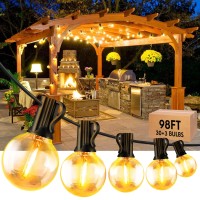 Knonew 100Ft Outdoor String Lights Led, Patio Globe String Lights With 2700K Warm White 30 Shatterproof G40 Led Bulbs,Waterproof String Lights For Party Porch Backyard Garden Bistro