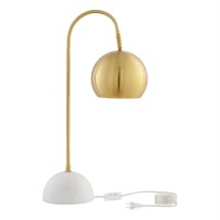 Ambar Table Lamp 5Ft Power Cord, Marble Stone Base , Brass