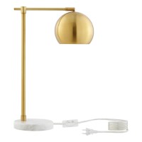 Kendric Table Lamp 5Ft Power Cord, Marble Stone Base , Brass