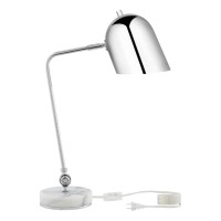 Armin Table Lamp 5Ft Power Cord, Marble Stone Base , Chrome