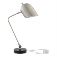 Armin Table Lamp 5Ft Power Cord, Marble Stone Base , Stainless Steel