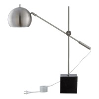 Ameya Table Lamp 5Ft Power Cord, Marble Stone Base , Stainless Steel