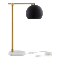 Kendric Table Lamp 5Ft Power Cord, Marble Stone Base , Black