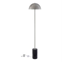 Malaika Floor Lamp 6Ft Power Cord, Marble Stone Base , Chrome