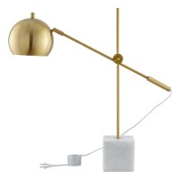 Ameya Table Lamp 5Ft Power Cord, Marble Stone Base , Brass