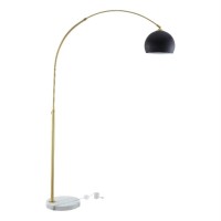 Lillia Floor Lamp 6Ft Power Cord, Marble Stone Base , Black