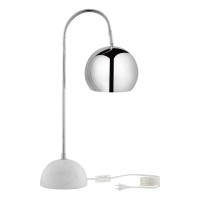 Ambar Table Lamp 5Ft Power Cord, Marble Stone Base , Chrome