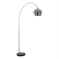 Lillia Floor Lamp 6Ft Power Cord, Marble Stone Base , Stainless Steel