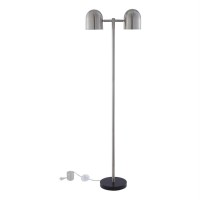 Kaylei Floor Lamp 6Ft Power Cord, Foot Switch, 2 Lights , Stainless Steel