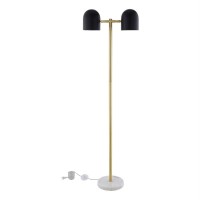 Kaylei Floor Lamp 6Ft Power Cord, Foot Switch, 2 Lights , Black