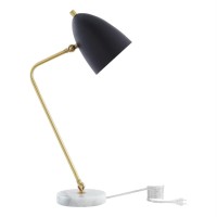 Parth Table Lamp 5Ft Power Cord, Marble Stone Base , Black