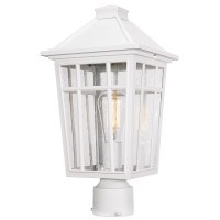 Darkaway Outdoor Post Lights Lamp Post Light Fixture, Waterproof Aluminum Housing With Glass, Fence Post Deck Lighting For Garden, Patio, Pathway (Large, White)