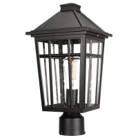 Darkaway Large Outdoor Post Lights Lamp Post Light Fixture, Waterproof Aluminum Housing With Glass, Fence Post Deck Lighting For Garden, Patio, Pathway (Black)