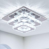 Cainjiazh Mini Chandelier Led Crystal Ceiling Light 2 Layers Flush Mount Ceiling Light Modern Chandelier Lighting For Hallway St