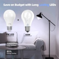 Lumiverse A19 Led Light Bulbs, 5000K Daylight 9 Watt [60W Equivalent] Non-Dimmable, E26 Led Bulb, Ul Listed (12 Pack)