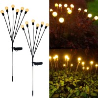 Danlikt Firefly Lights Solar Outdoor,4 Pack Solar Garden Lights Outdoor Waterproof Firefly Lights,8 Led Light Bulbs,Warm White Swaying Solar Decorative Lights For Pathway Yard Patio Landscape