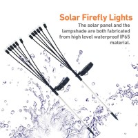 Danlikt Firefly Lights Solar Outdoor,4 Pack Solar Garden Lights Outdoor Waterproof Firefly Lights,8 Led Light Bulbs,Warm White Swaying Solar Decorative Lights For Pathway Yard Patio Landscape