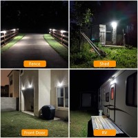 Nacinic 628 Led White Solar Outdoor Lights Motion Sensor Ip67 Waterproof With 3 Lighting Modes 270 Wide Angle Lighting Bright