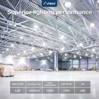 Amico Led High Bay Light 150W 21 000Lm 5000K Ufo Led High Bay Shop Light With Ul Listed Us Hook 5 Cable Alternative To 650W Mh