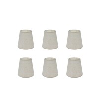 Tsnamay 6Pcs Handmade Chandelier Shades Linen Clip On Chandelier Lamp Shades Small Lamp Shades Set Of 6 For Chandelier Lampshade