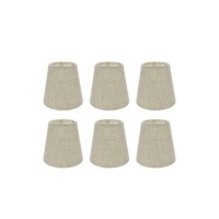 Tsnamay 6Pcs Handmade Chandelier Shades Linen Clip On Chandelier Lamp Shades Small Lamp Shades Set Of 6 For Chandelier Lampshade