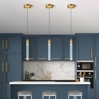 Zhllmq Modern Kitchen Island Pendant Light Dimmable Led Gold Brass Finish Mini Pendant Lighting Bedroom Bedside Table Small Pend