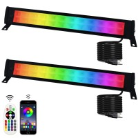 Indmird 2 Pack 50W Rgb Wall Washer Light Stage Wash Light Bar Rgb Light Bar For Hotel Billboard Building Commercial Lighti