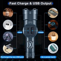 Rechargeable Led Flashlights 2500000 High Lumens High Powered Flashlight Super Bright Handheld Tactical Flashlight With Waterpro