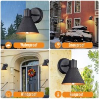 Outdoor Wall Sconces 2Pack Wall Lights Fixture Exterior Farmhouse Porch Light With Hammered Metal Shade Antirust Waterproof