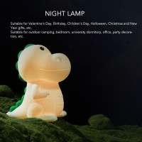 Jtlb Cute Dinosaur Night Light Kids Lamp, Led Portable Animal Silicone Lights, Usb Chargeable Nightlights For Childrens Nursery Toddler Newborn Bedroom Bedside Kawaii Room Decor Gifts