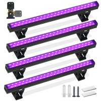 Barrina Blacklight Strip Lights, 10W 1Ft Usb Black Light Bar, Adjustable Black Lights For Glow Party, Fluorescent Poster Body Paint Halloween Decorations, Portable Uv Light Strip For Bedroom (4-Pack)