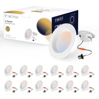 12 Pack 4 Inch Led Can Lights Retrofit Recessed Lighting, 5Cct 4 Inch Recessed Downlight Selectable 2700K-6000K Dimmable, 9W 630Lm Recessed Lights With Metal Smooth Trim- Etl And Energy Star Certified