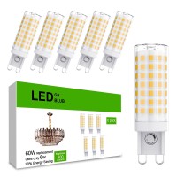 Sapiential Creation G9 Led Bulb Dimmable T4 G9 Led Light Bulbs Led 40 60 Watts G9 Halogen Ceramic Light Bulbs Equivalent 6W 600Lm 3000K Warm White Cri 85,360 Degrees Beam Angle,6 Pack